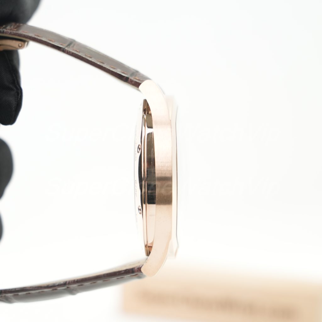 Cartier Drive de Cartier Rose Gold Silver Dial Brown Alligator Leather Strap 40mm Replica Watches - 5-224-scaled