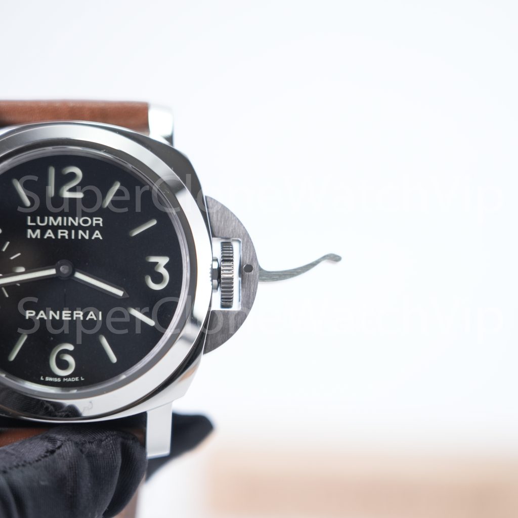 Panerai Luminor Marina PAM00111 Steel Black Dial Brown Leather Strap 44mm Replica Watches - 5-238-scaled