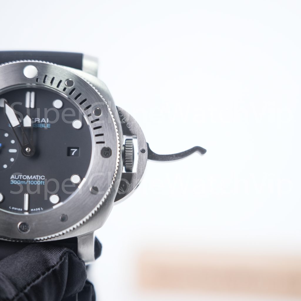 Panerai Submersible PAM00973 Steel Black Dial Brushed Steel Bezel Black Rubber Strap 42mm Replica Watches - 5-239-scaled