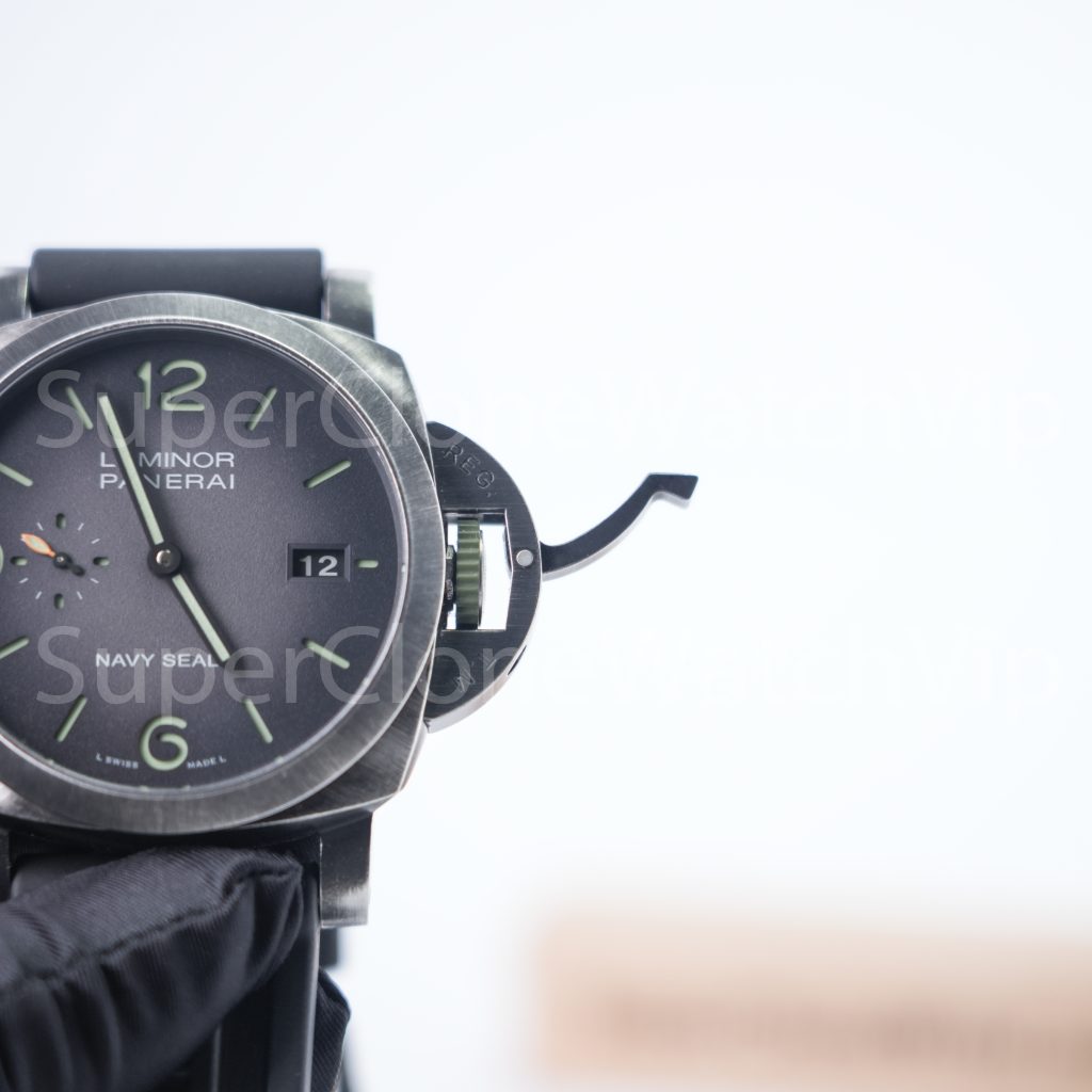 Panerai Luminor Marina Navy SEALs PAM01412 Brunito eSteel Grey-Black Gradient Dial Black Rubber Strap 44mm Replica Watches - 5-241-scaled