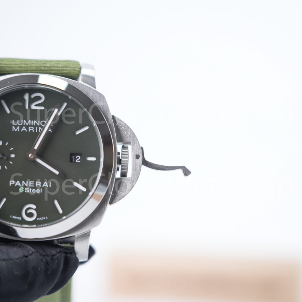 Panerai Luminor Marina eSteel PAM01356 Verde Smeraldo Green Gradient Dial Fabric Strap 44mm Replica Watches - 5-248-scaled