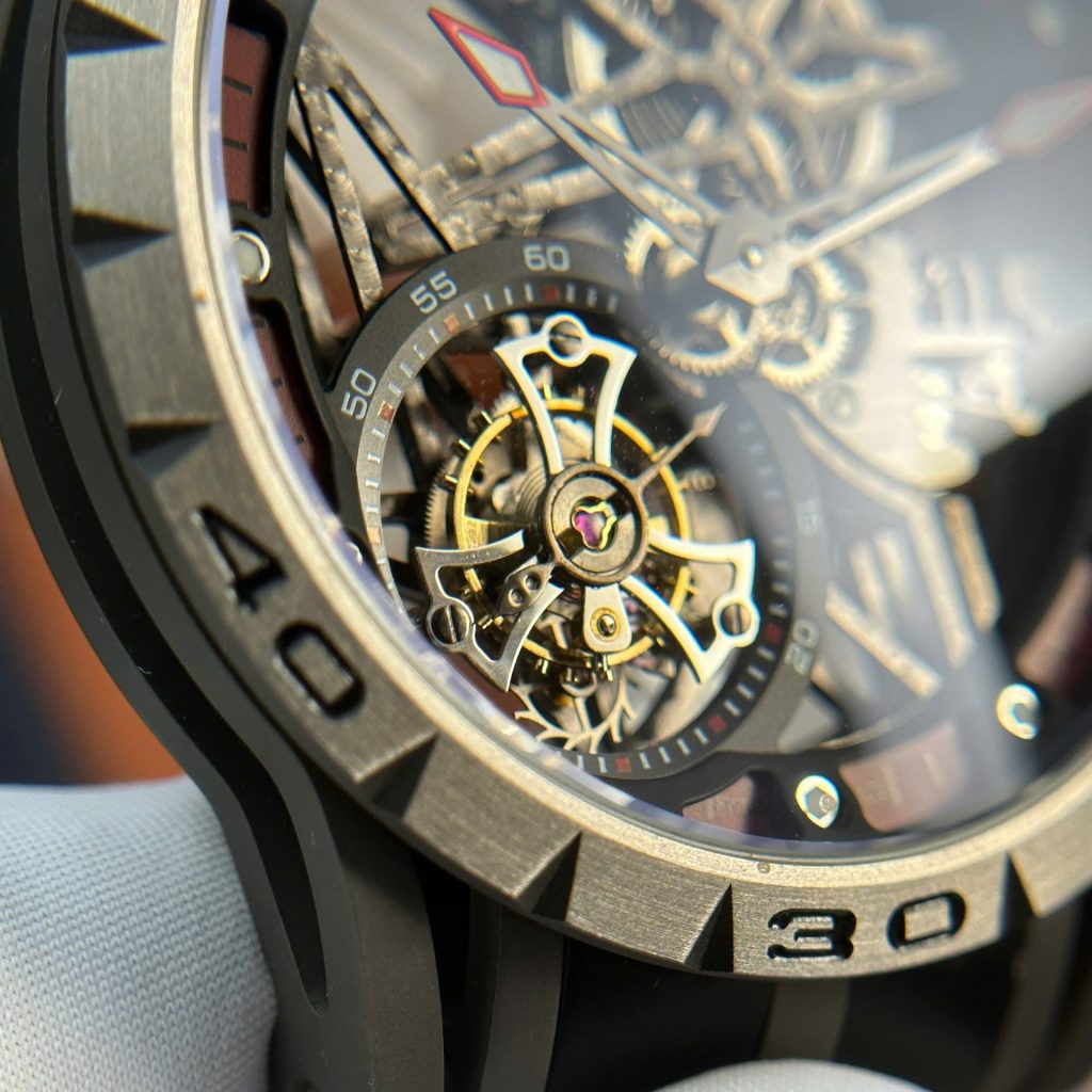 Roger Dubuis Excalibur Spider RDDBEX0545 Titanium Skeleton Dial Titanium Bezel Black Rubber Strap 45mm Replica Watches - 6-204
