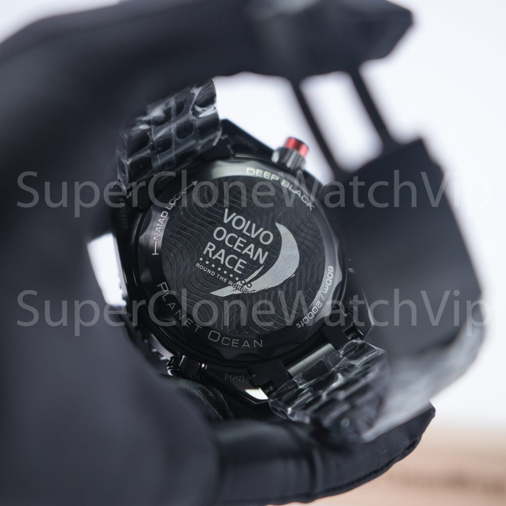 Omega Seamaster Planet Ocean 600M Chronograph "Deep Black" Volvo Ocean Race Limited Edition Black-Red Ceramic Bezel Black Steel Bracelet 45.5mm Replica Watches - 7-191-scaled