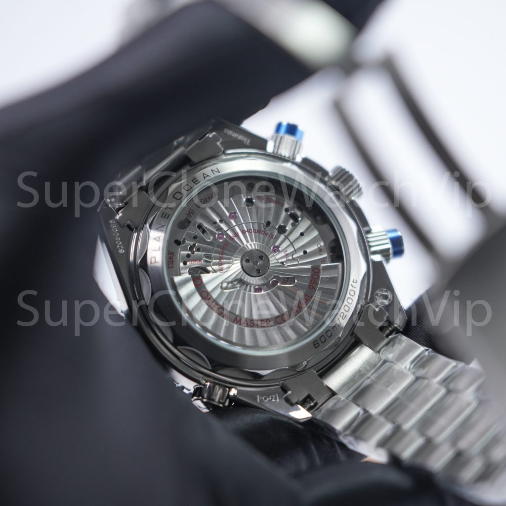 Omega Seamaster Planet Ocean 600M Chronograph Steel Model Blue Dial Blue Ceramic Bezel Steel Bracelet 45.5mm Replica Watches - 7-195-scaled