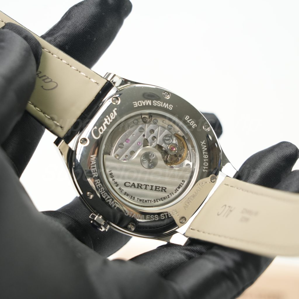 Cartier Drive de Cartier Steel Model Blue Dial Black Alligator Leather Strap 40mm Replica Watches - 7-224-scaled