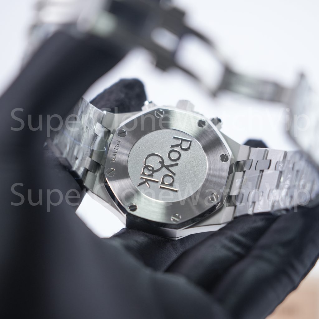 Audemars Piguet Royal Oak Chronograph 26315ST Steel Model Silver Grande Tapisserie Dial Blue Sub-dials Steel Bracelet 38mm Replica Watch - 7-227-scaled