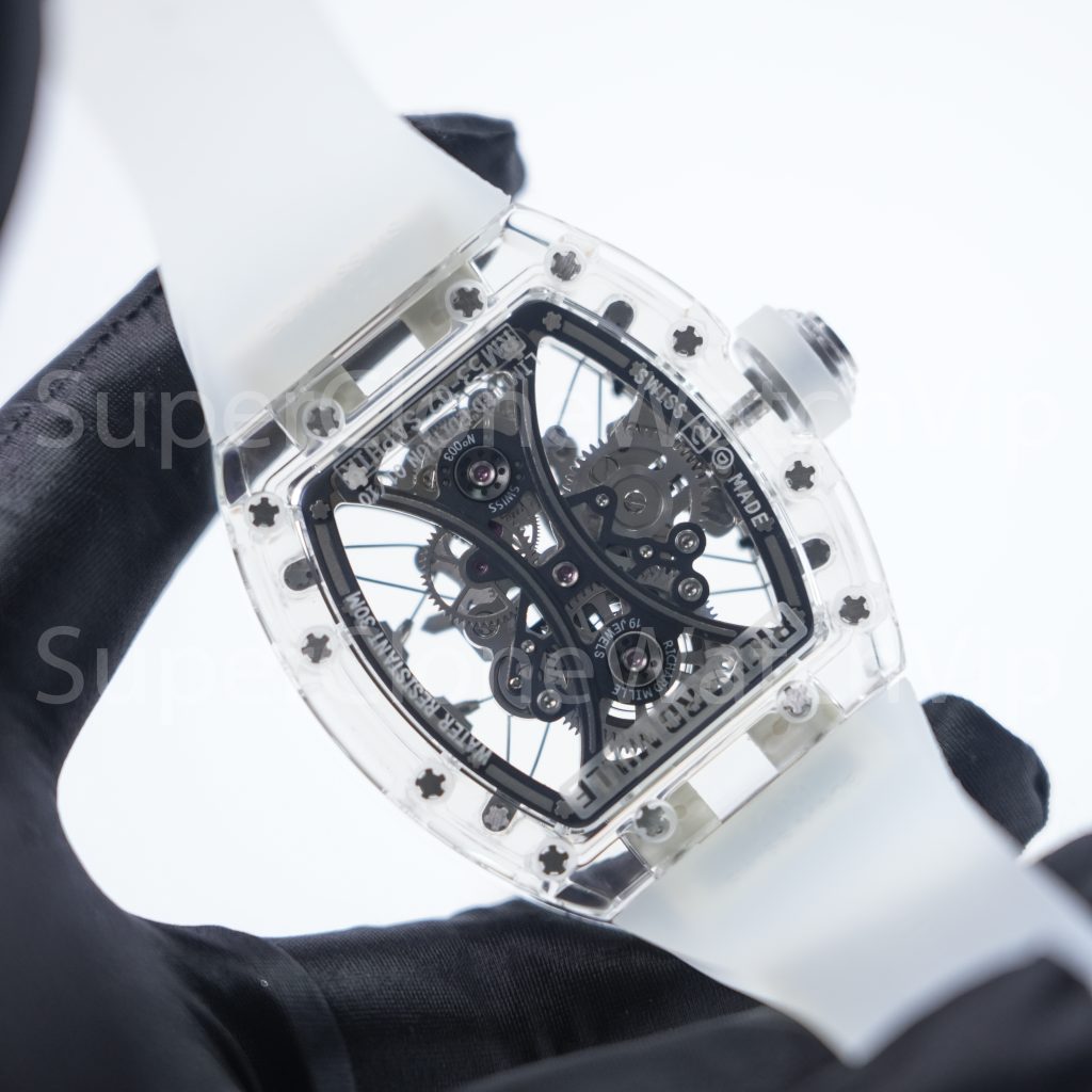 Richard Mille RM 53-02 Sapphire Case Skeleton Dial White Rubber Strap 49mm Replica Watch - 7-98-scaled