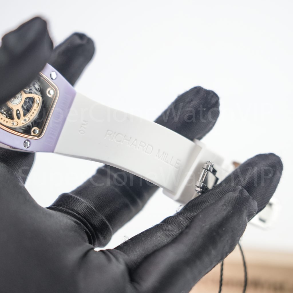 Richard Mille RM 07-03 Bonbon Steel Marshmallow Dial Steel Bezel White Rubber Strap 31mm Replica Watch - 8-168-scaled