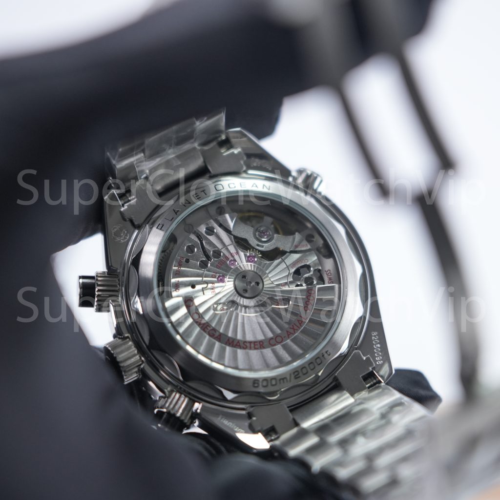 Omega Seamaster Planet Ocean 600M Chronograph Steel Model Black Dial Black Ceramic Bezel Steel Bracelet 45.5mm Replica Watches - 8-187-scaled
