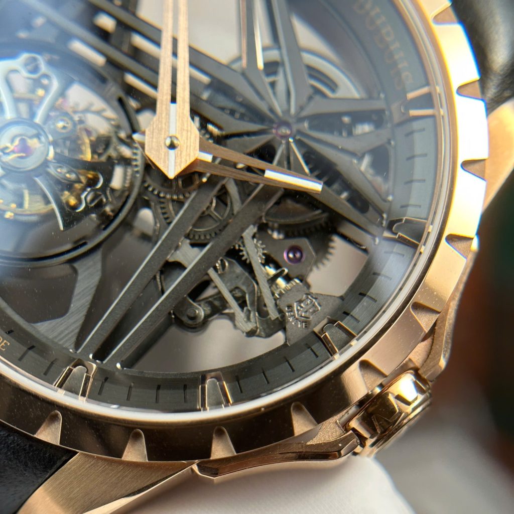 Roger Dubuis Excalibur RDDBEX0836 18K Rose Gold Skeleton Dial Rose Gold Bezel Black Rubber Strap 42mm Replica Watches - 8-197