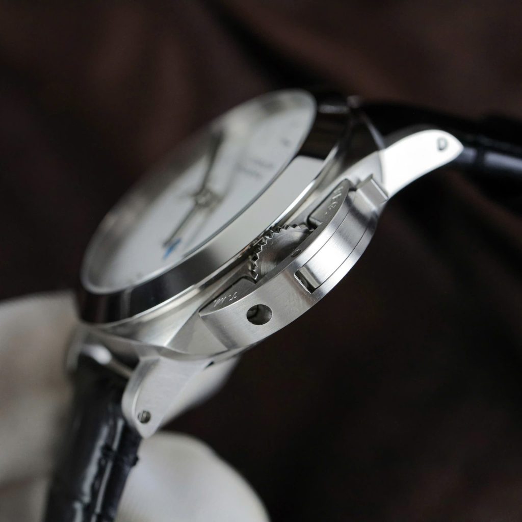 Panerai Luminor BiTempo PAM01367 Steel Model White Dial Black Alligator Leather Strap 44mm Replica Watches - 8-200