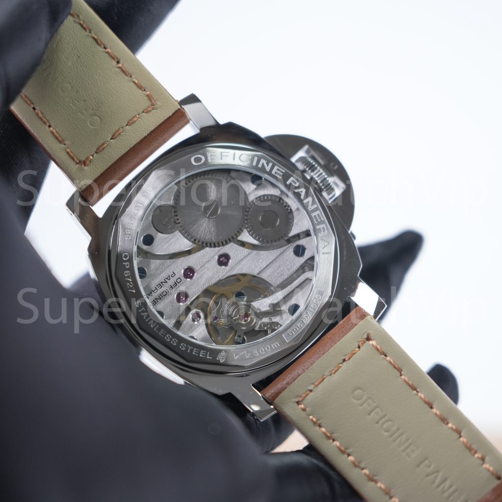 Panerai Luminor Marina PAM00111 Steel Black Dial Brown Leather Strap 44mm Replica Watches - 8-233-scaled