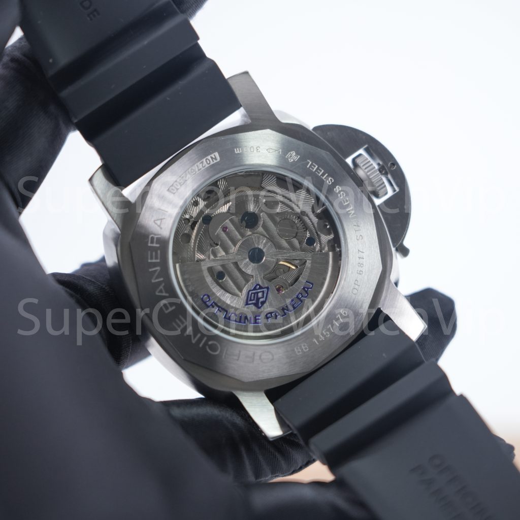 Panerai Submersible PAM00973 Steel Black Dial Brushed Steel Bezel Black Rubber Strap 42mm Replica Watches - 8-234-scaled