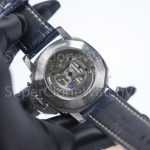 Panerai Luminor Marina PAM01313 Steel Blue Sunray Dial Polished Bezel Dark Blue Alligator Leather Strap 44mm Replica Watches - 8-239-scaled