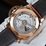 Panerai Luminor Due PAM01042 18K Rose Gold White Dial Smooth Bezel Brown Leather Strap 42mm Replica Watches - 9-179