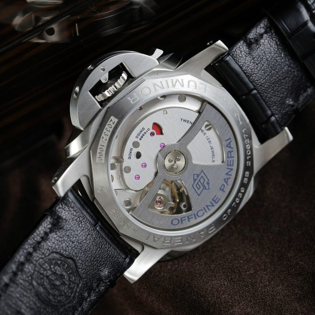 Panerai Luminor BiTempo PAM01367 Steel Model White Dial Black Alligator Leather Strap 44mm Replica Watches - 9-180
