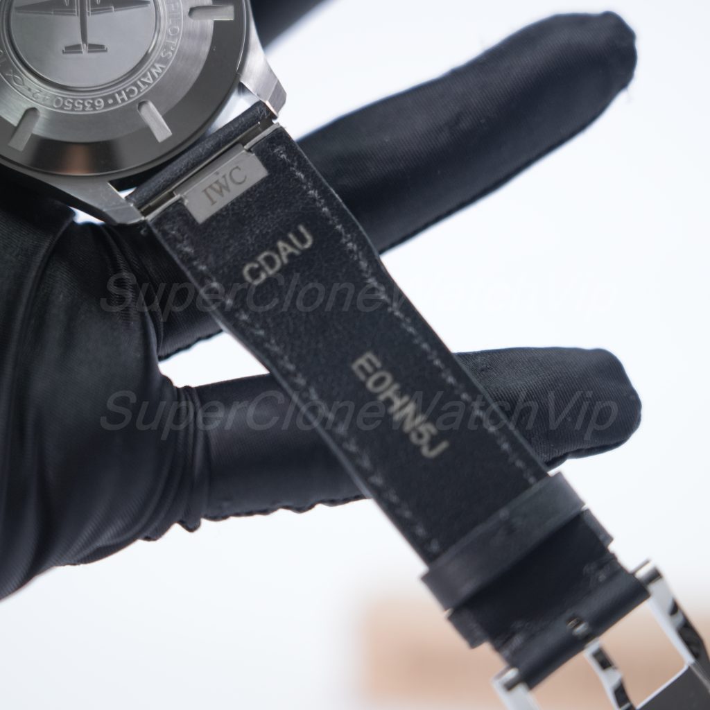 IWC Pilot's Watch Automatic TOP GUN Steel Model Black Dial Black Leather Strap 41mm Replica Watches - 9-181-scaled