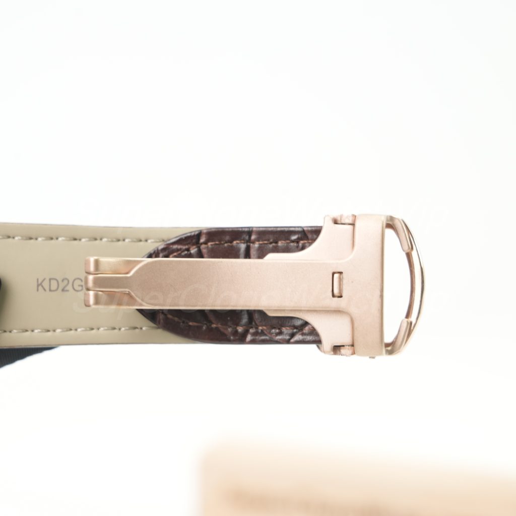 Cartier Drive de Cartier Rose Gold Silver Dial Brown Alligator Leather Strap 40mm Replica Watches - 9-199-scaled
