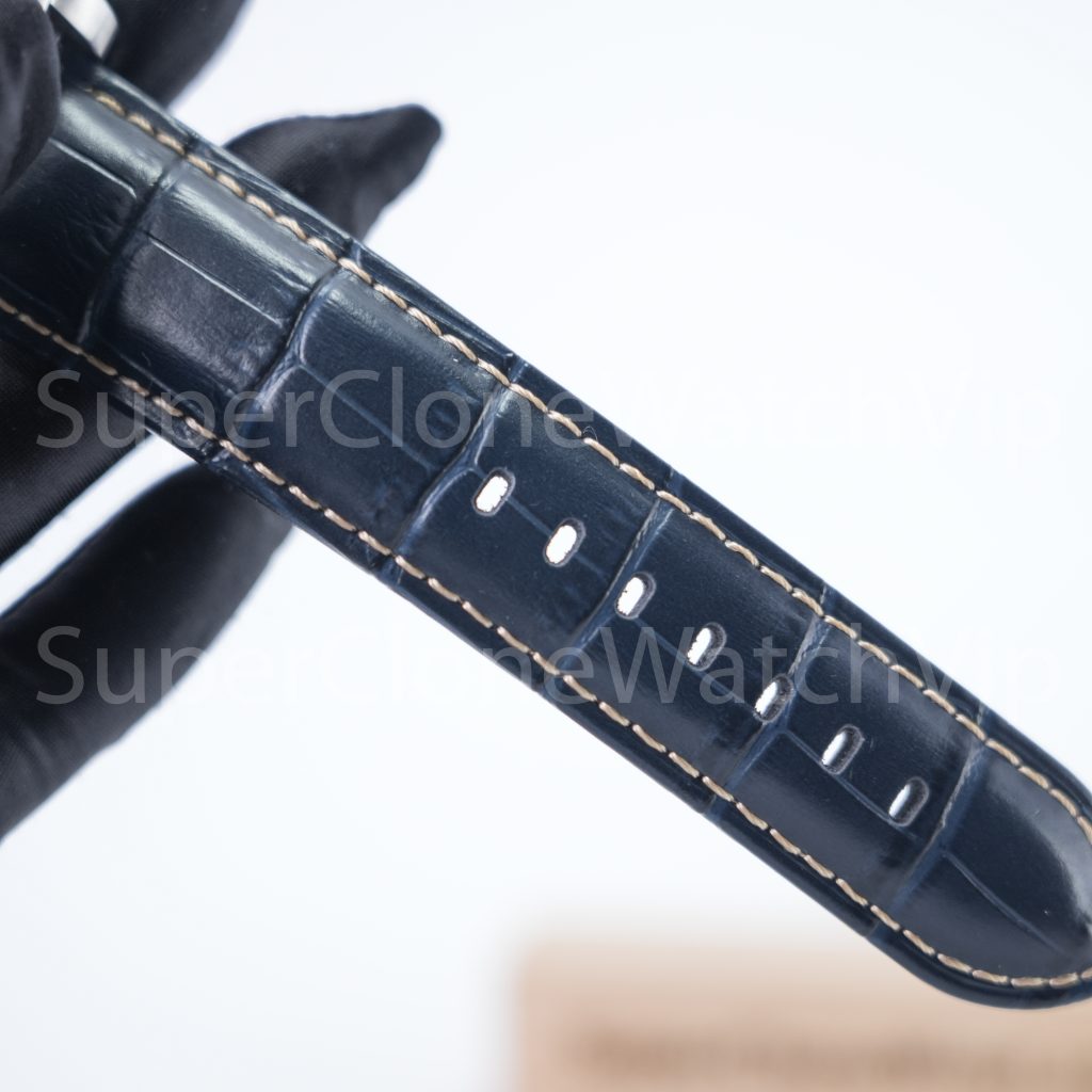 Panerai Luminor Marina PAM01313 Steel Blue Sunray Dial Polished Bezel Dark Blue Alligator Leather Strap 44mm Replica Watches - 9-220-scaled