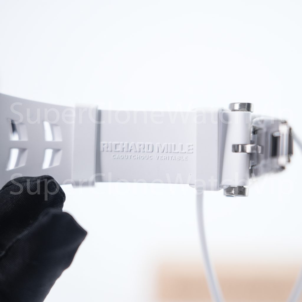 Richard Mille RM 055 Bubba Watson White Ceramic Skeleton Dial White Rubber Strap 49mm Replica Watch - 9-81-scaled