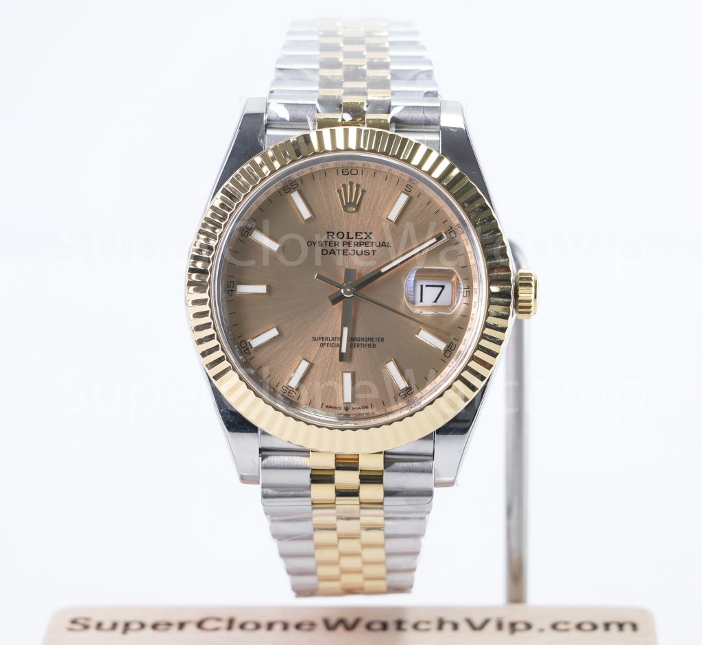Rolex Datejust 126333 Two-Tone Yellow Gold Champagne Dial Fluted Bezel Jubilee Bracelet 41mm Replica Watches - 1-13-scaled