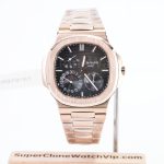 Patek Philippe Nautilus 5712/1R Rose Gold Black Dial Rose Gold Bezel Rose Gold Bracelet 40mm Replica Watch - 1-scaled
