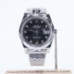 Rolex Datejust 41 126334 904L Steel Black Diamond Dial Fluted Bezel Jubilee Bracelet 41mm Replica Watches - 1-18-scaled