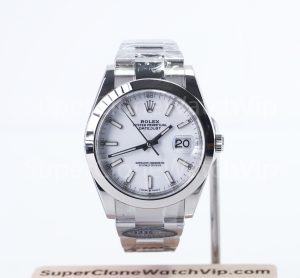 Rolex Datejust 126300 904L Steel White Dial Smooth Bezel Oyster Bracelet 41mm Replica Watches - 1-21-scaled