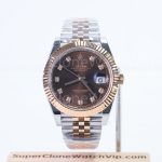Rolex Datejust 41 126331 Two-Tone Rose Gold Chocolate Diamond Dial Fluted Bezel Jubilee Bracelet 41mm Replica Watches - 1-22-scaled