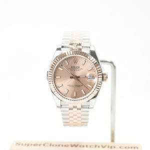 Rolex Datejust Two-Tone Rose Gold Fluted Bezel Pink Sunray Dial Jubilee Bracelet 31mm Replica Watches - 1-23-scaled