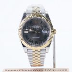 Rolex Datejust 126333 "Wimbledon" Two-Tone Yellow Gold Slate Grey Dial Fluted Bezel Jubilee Bracelet 41mm Replica Watches - 1-24-scaled