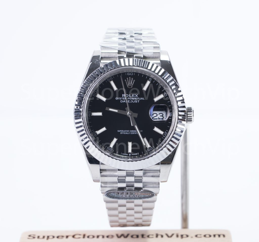 Rolex Datejust 126334 904L Steel Deep Black Dial Fluted Bezel Jubilee Bracelet 41mm Replica Watches - 1-25-scaled