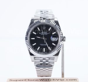 Rolex Datejust 126334 904L Steel Deep Black Dial Fluted Bezel Jubilee Bracelet 41mm Replica Watches - 1-25-scaled