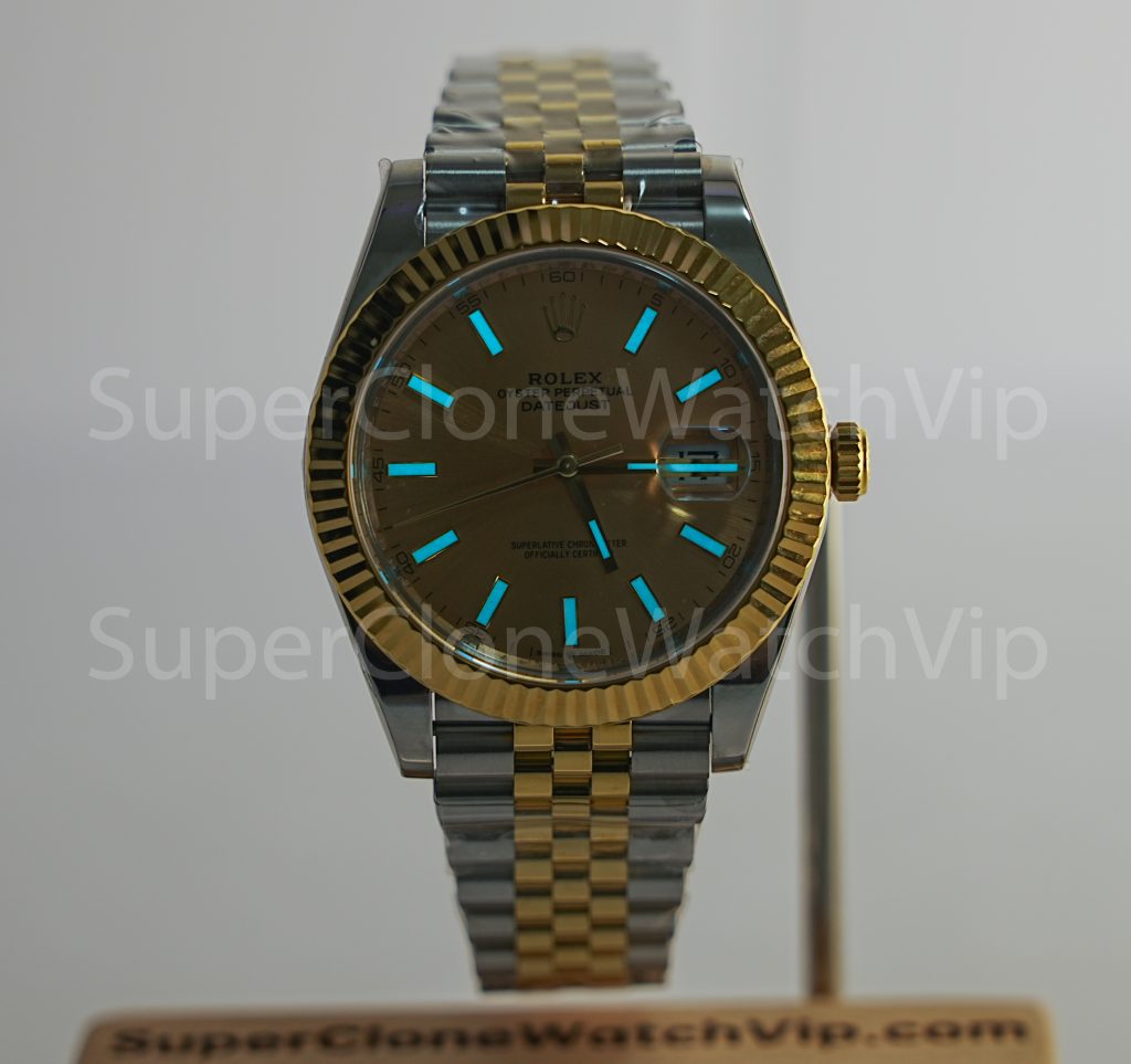 Rolex Datejust 126333 Two-Tone Yellow Gold Champagne Dial Fluted Bezel Jubilee Bracelet 41mm Replica Watches - 2-13-scaled