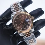 Rolex Datejust 41 126331 Two-Tone Rose Gold Chocolate Diamond Dial Fluted Bezel Jubilee Bracelet 41mm Replica Watches - 2-22-scaled