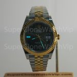 Rolex Datejust 126333 "Wimbledon" Two-Tone Yellow Gold Slate Grey Dial Fluted Bezel Jubilee Bracelet 41mm Replica Watches - 2-24-scaled