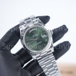 Rolex Day-Date 40 228239 904L Steel Green Sunray Dial Roman Numerals Fluted Bezel President Bracelet 40mm Replica Watches - 2-7-scaled