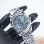 Rolex Day-Date 40 228236 904L Steel Ice Blue Sunray Dial Roman Numerals Fluted Bezel President Bracelet 40mm Replica Watches - 2-8-scaled