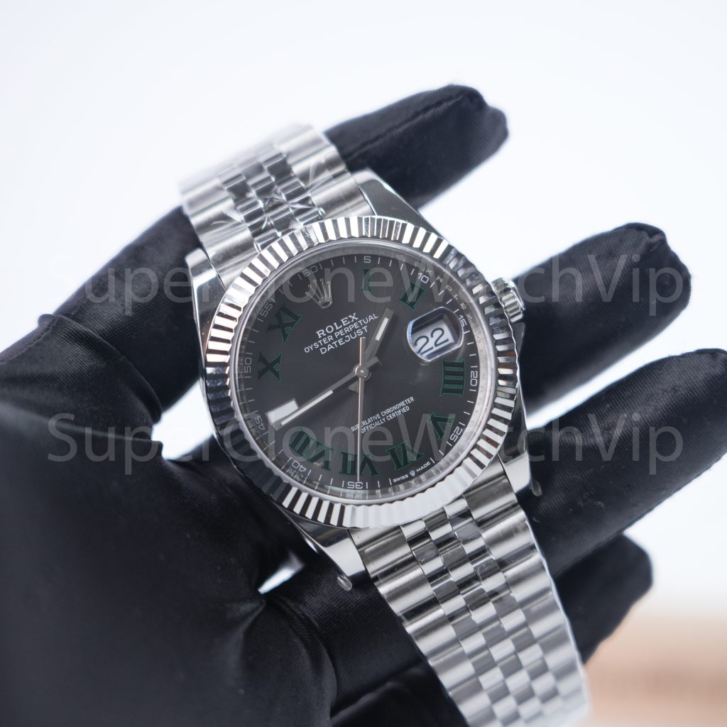 Rolex Datejust 126334 "Wimbledon" 904L Steel Slate Grey Dial Fluted Bezel Jubilee Bracelet 41mm Replica Watches - 3-14-scaled