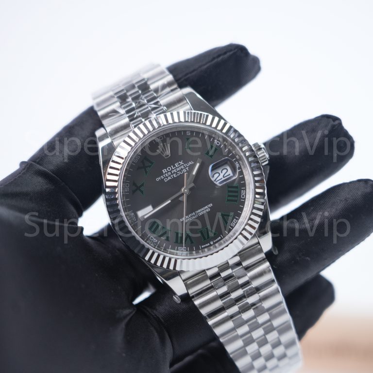 Rolex Datejust 126334 "Wimbledon" 904L Steel Slate Grey Dial Fluted Bezel Jubilee Bracelet 41mm Replica Watches - 3-14-scaled
