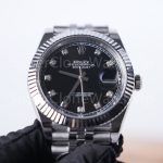 Rolex Datejust 41 126334 904L Steel Black Diamond Dial Fluted Bezel Jubilee Bracelet 41mm Replica Watches - 3-19-scaled