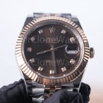 Rolex Datejust 41 126331 Two-Tone Rose Gold Chocolate Diamond Dial Fluted Bezel Jubilee Bracelet 41mm Replica Watches - 3-23-scaled