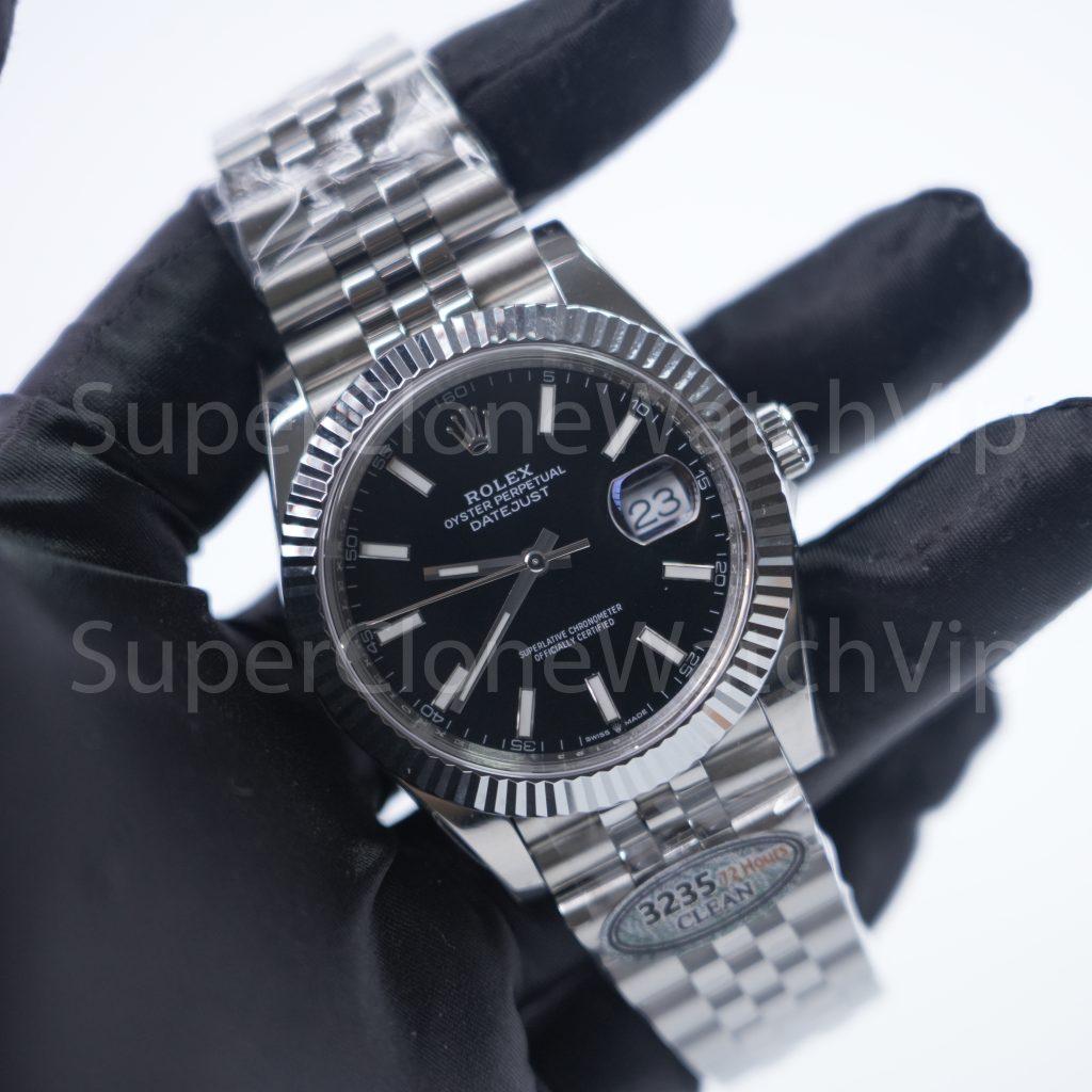 Rolex Datejust 126334 904L Steel Deep Black Dial Fluted Bezel Jubilee Bracelet 41mm Replica Watches - 3-26-scaled