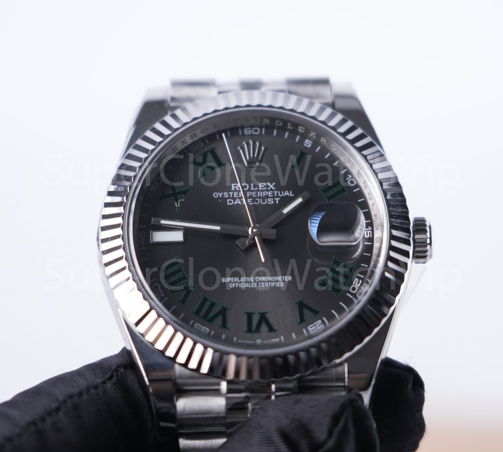 Rolex Datejust 126334 "Wimbledon" 904L Steel Slate Grey Dial Fluted Bezel Jubilee Bracelet 41mm Replica Watches - 4-14-scaled
