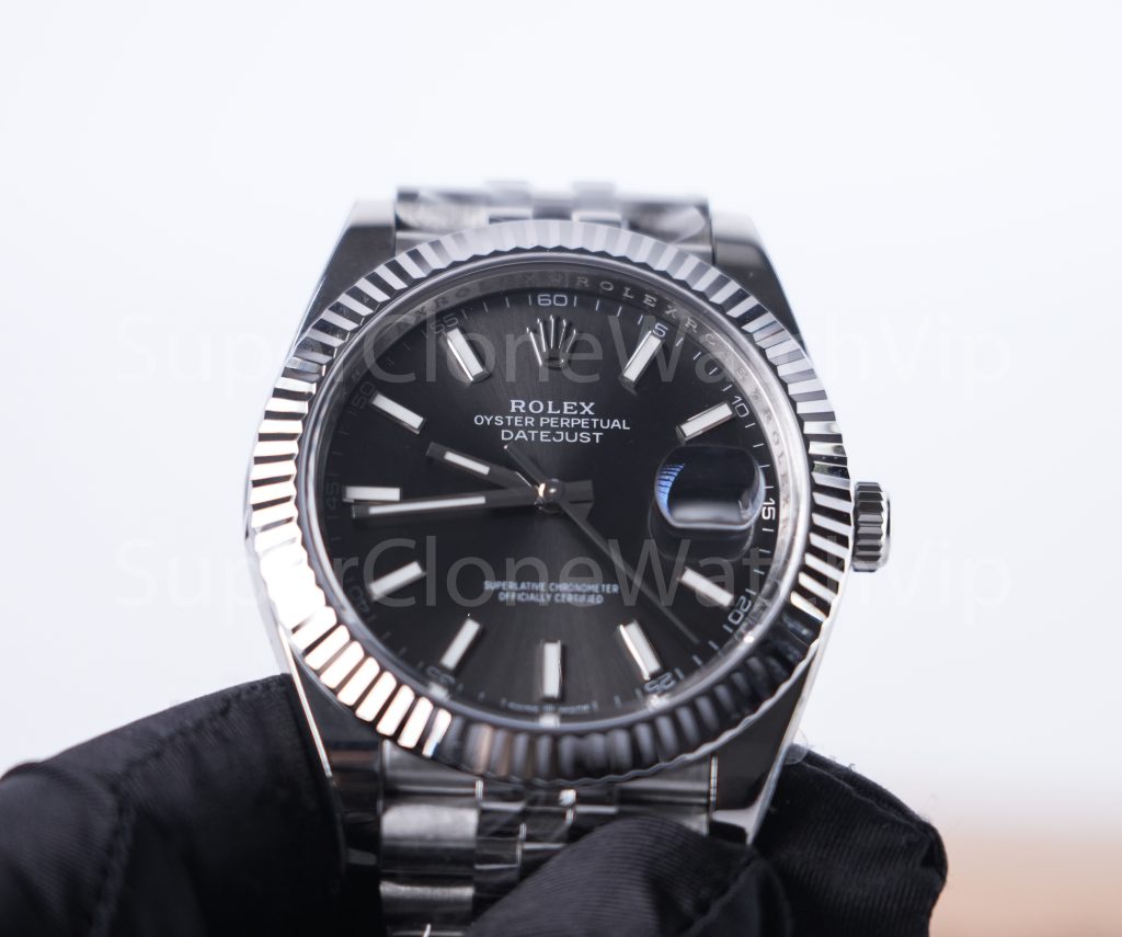 Rolex Datejust 126334 904L Steel Black Sunray Dial Fluted Bezel Jubilee Bracelet 41mm Replica Watches - 4-20-scaled
