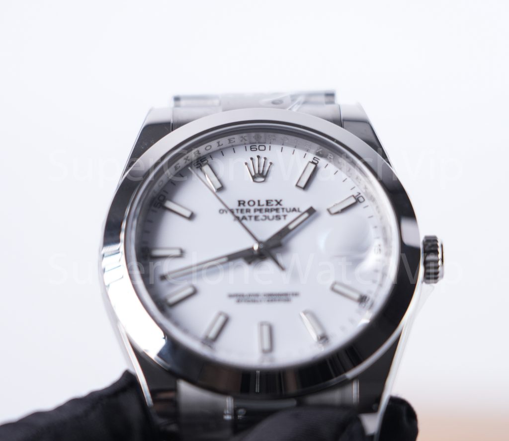 Rolex Datejust 126300 904L Steel White Dial Smooth Bezel Oyster Bracelet 41mm Replica Watches - 4-21-scaled