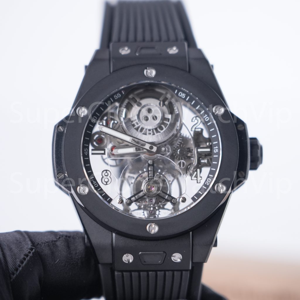 Hublot Big Bang 429.CX.0170.RX Black Ceramic Tourbillon Skeleton Dial Black Ceramic Bezel Black Rubber Strap 45mm Replica Watch - 4-3-scaled