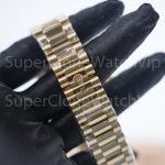 Rolex Day-Date 40 228238 18K Yellow Gold Champagne Sunray Dial Baguette Diamond Markers Fluted Bezel President Bracelet 40mm Replica Watches - 5-10-scaled