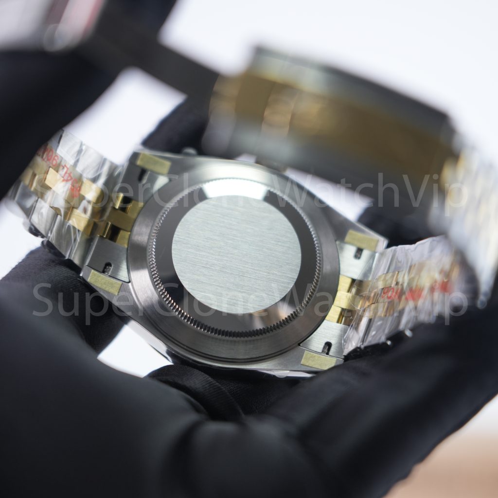 Rolex Datejust 126333 Two-Tone Yellow Gold Black Dial Fluted Bezel Jubilee Bracelet 41mm Replica Watches - 7-17-scaled
