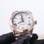 Rolex Day-Date 40 228235 18K Rose Gold White Dial Roman Numerals Fluted Bezel President Bracelet 40mm Replica Watches - 8-11-scaled